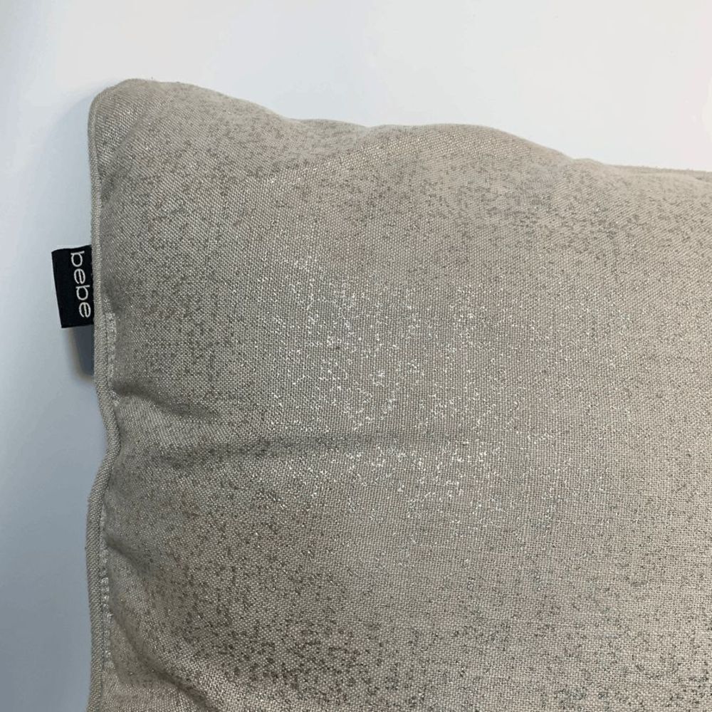 Bebe Silver Metallic Linen 18x18" Pillow - Picture 2 of 4